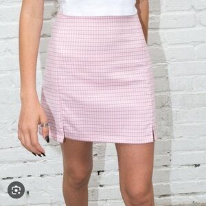 Brandy Melville Pink Checkered Skirt